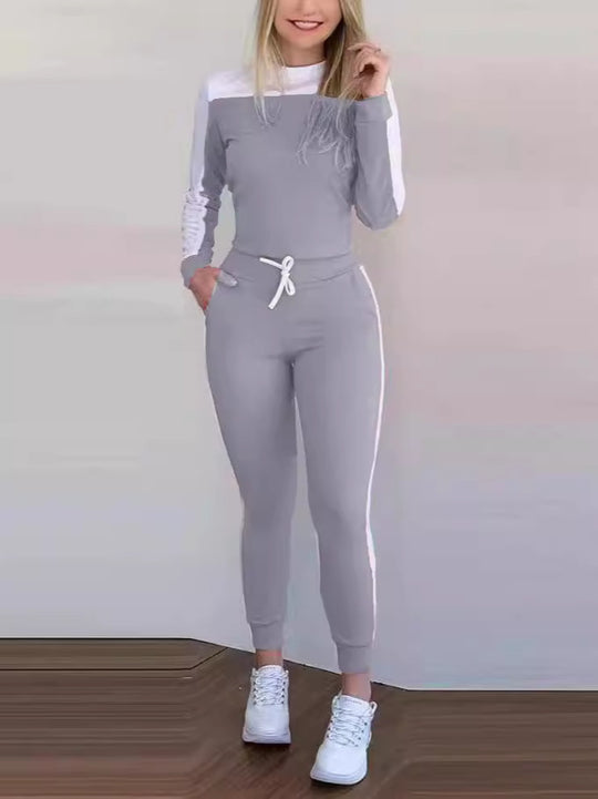 Damen Sportlicher Jumpsuit mit abnehmbaren Trägern und seitlichen Kontraststreifen R&B