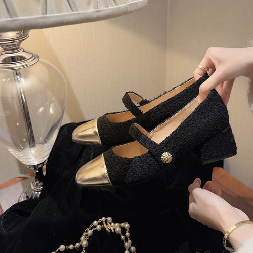 Damen elegante Mary Janes mit modischem Riemchen und bequemem Blockabsatz R&B