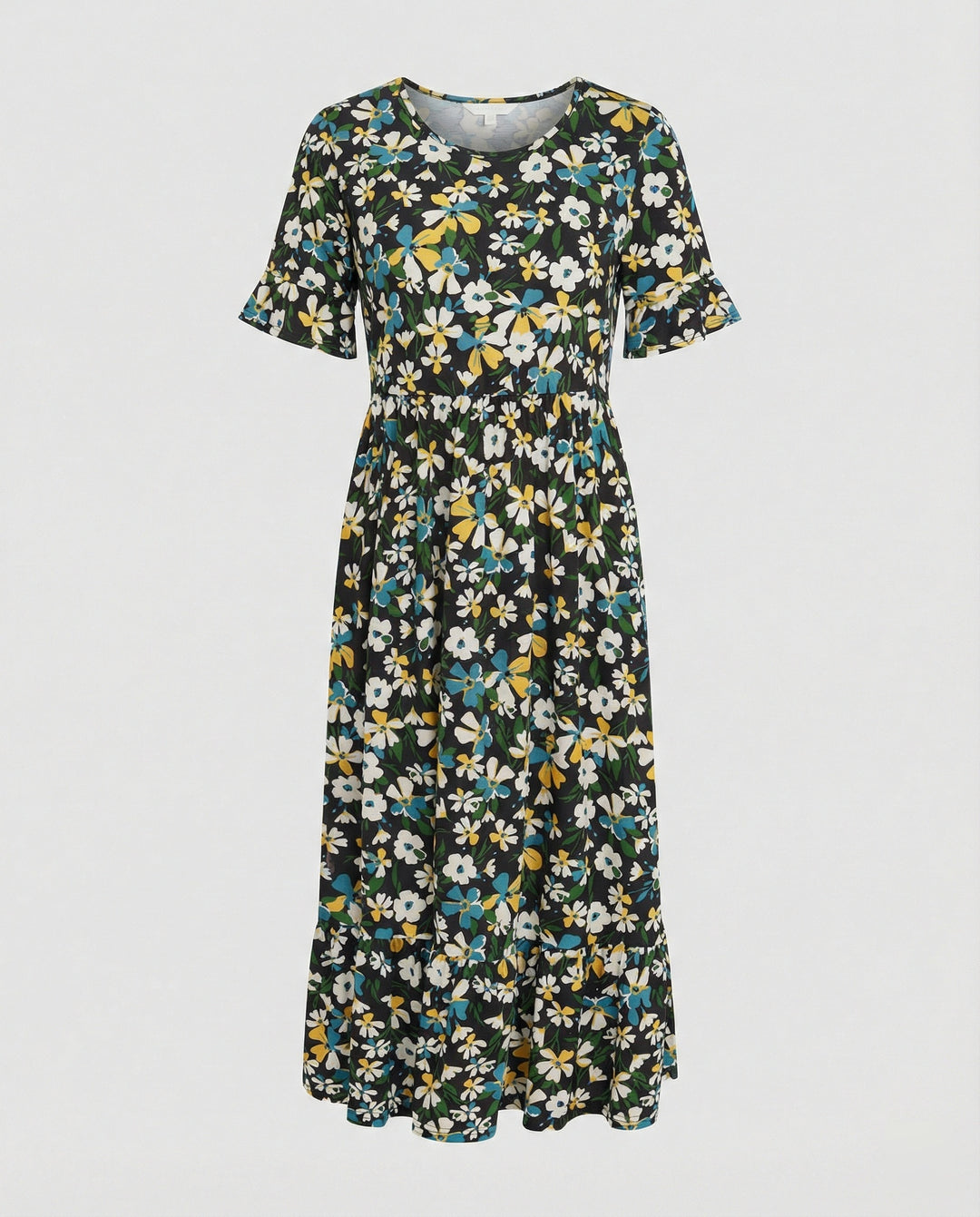 Damen Midikleid floral schwingend