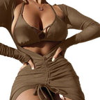 Damen Bikini mit verführerischem Cut-Out und langen Ärmeln R&B