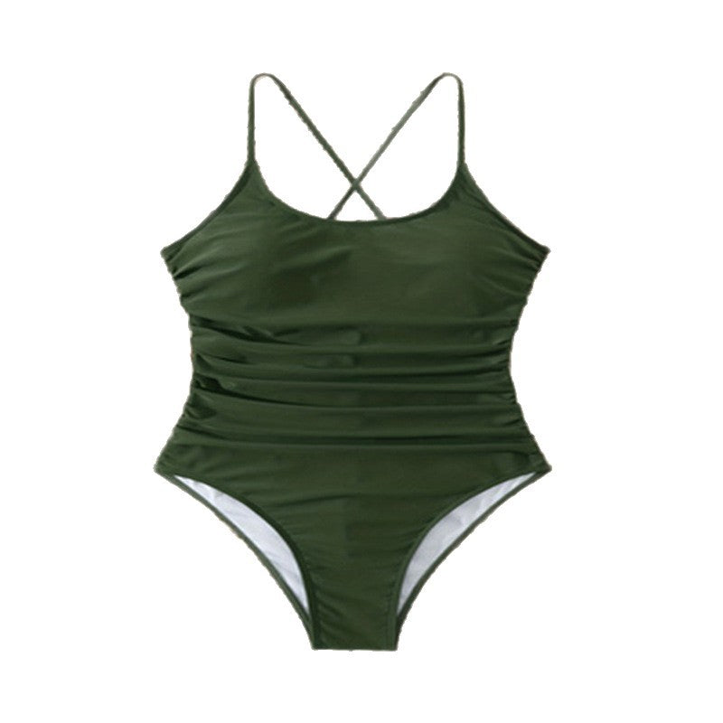 Damen Einteiler Badeanzug mit raffiniertem Rüschendesign R&B