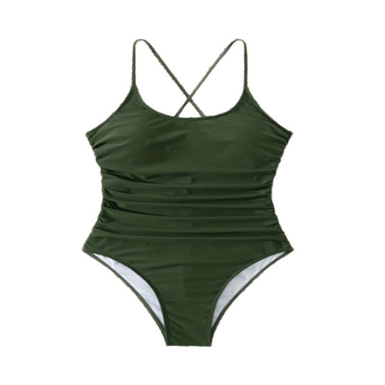 Damen Einteiler Badeanzug mit raffiniertem Rüschendesign R&B