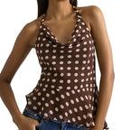 Damen elegantes Chiffon-Oberteil mit tiefem Wasserfall-Ausschnitt und taillierter Passform R&B