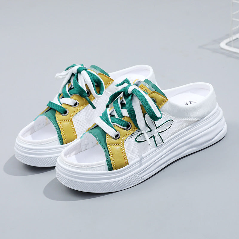 Damen Sommer Sneaker mit offenen Zehen und bequemer Sohle R&B
