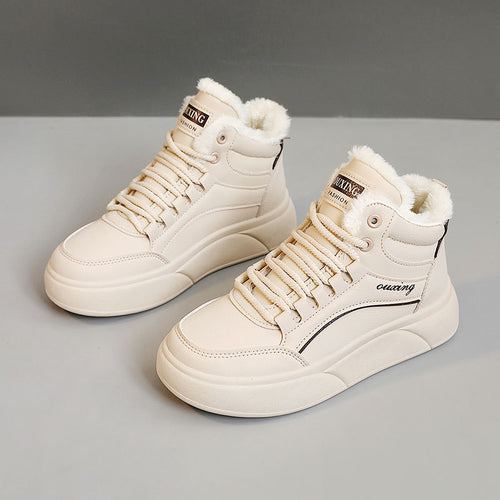Damen hochflorige Sneakers mit kuscheligem Innenfutter R&B