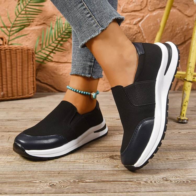 Damen sportliche Slip-Ons mit dämpfender Sohle und elastischem Riemendesign R&B
