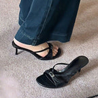 Damen Elegante und stilvolle Sling-Sandalen mit modischem Riemchen und hochkomfortablem Absatz R&B
