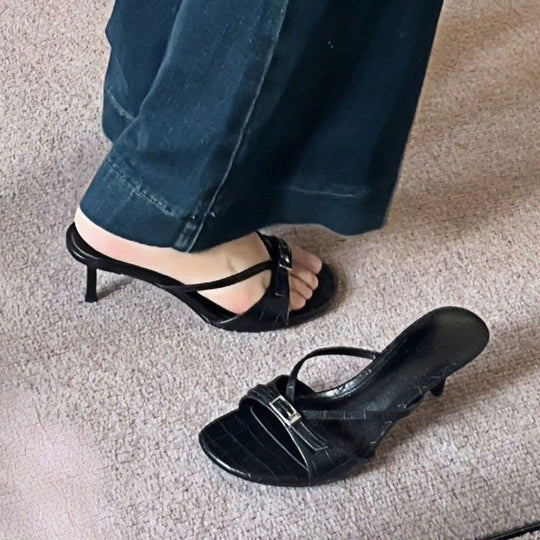 Damen Elegante und stilvolle Sling-Sandalen mit modischem Riemchen und hochkomfortablem Absatz R&B