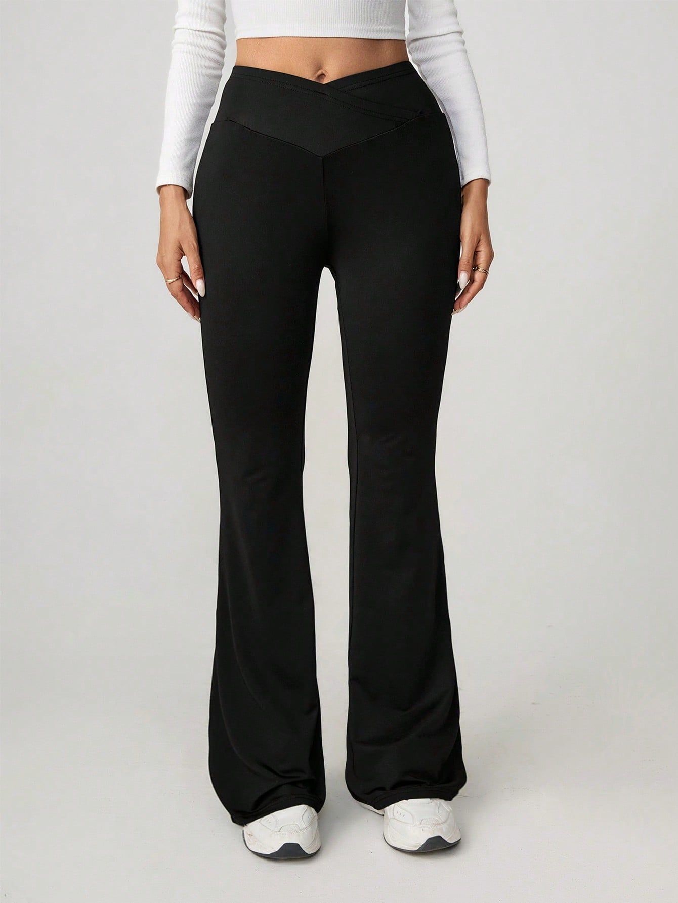 Damen Flared Leggings mit hohem Bund und sportlicher Passform R&B