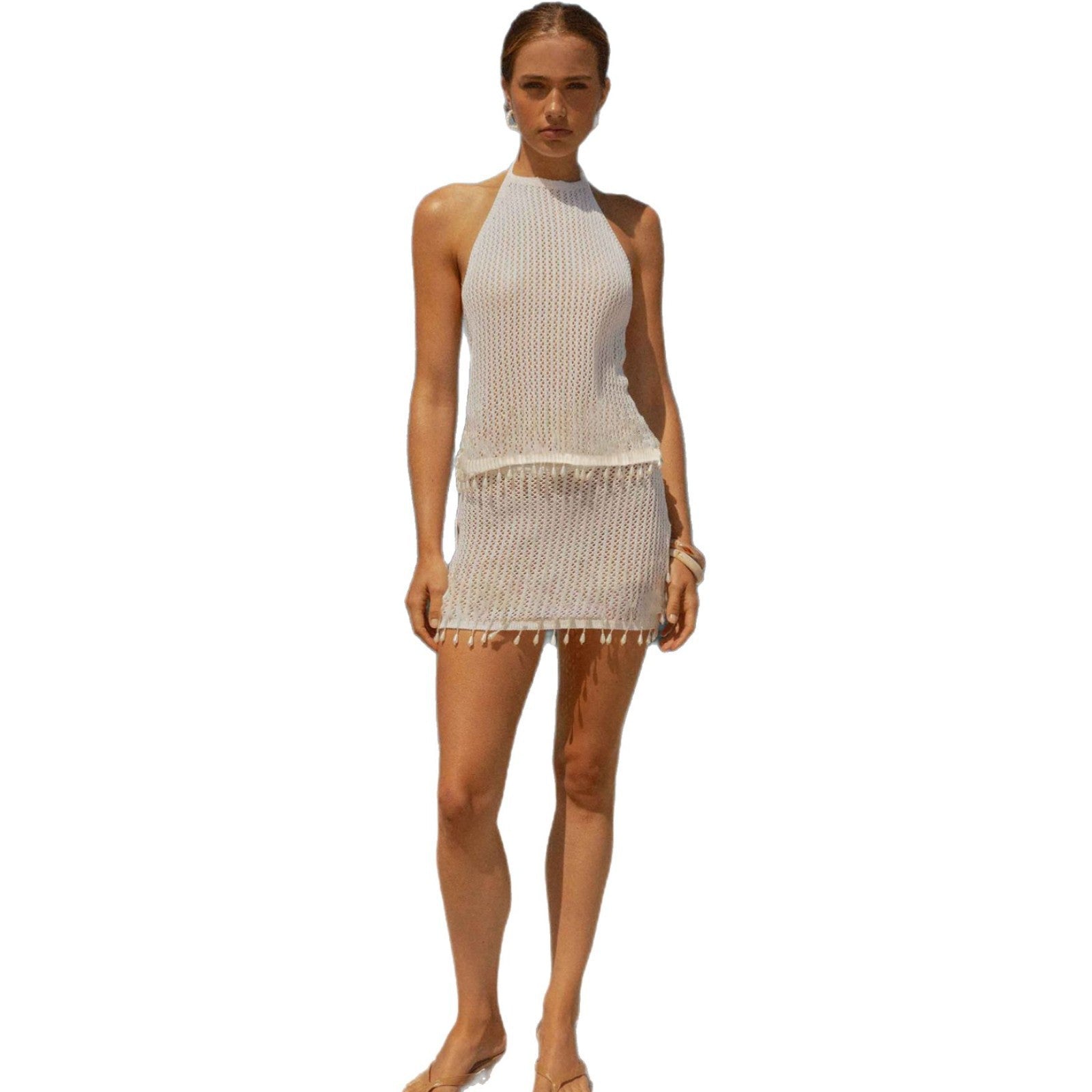 Damen Strandkleid mit Fransen R&B