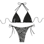 Damen Dreieck-Bikini mit asymmetrischem Muster