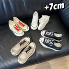 Damen modische Canvas-Sneaker mit kontrastierenden Schnürsenkeln und leichtem Sohlenprofil R&B