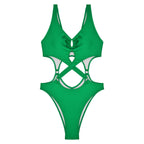 Damen Einteiler Badeanzug mit stilvollem Cut-Out-Design R&B