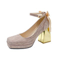 Damen Plateau Pumps mit glamourösem Blockabsatz R&B