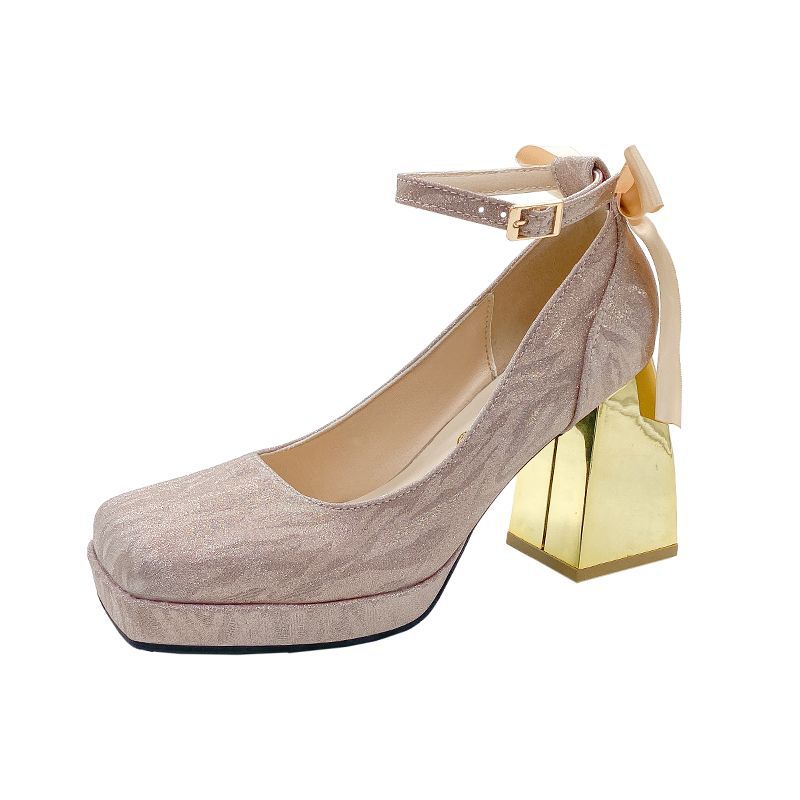 Damen Plateau Pumps mit glamourösem Blockabsatz R&B