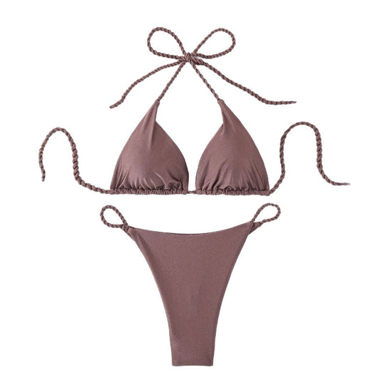Damen Triangel-Bikini mit geflochtenen Trägern R&B