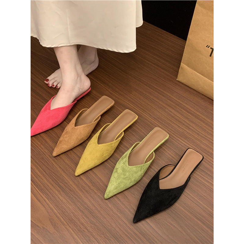 Damen spitze Mules aus weichem Veloursleder R&B