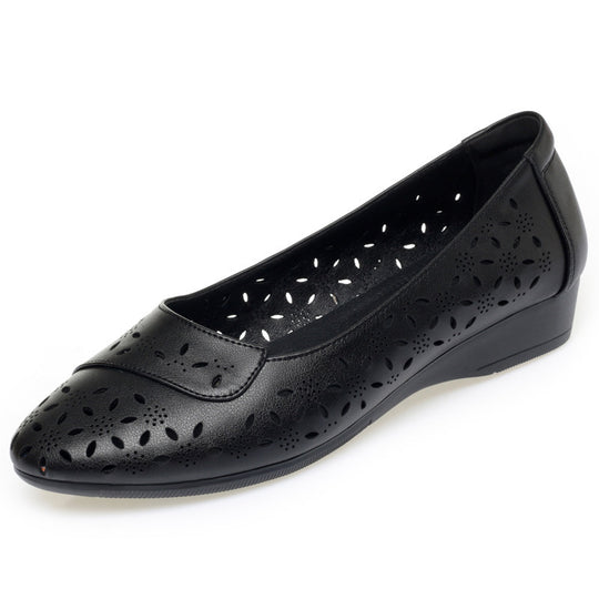 Damen Ballerinas mit filigranem Lochmuster und bequemem Fußbett R&B