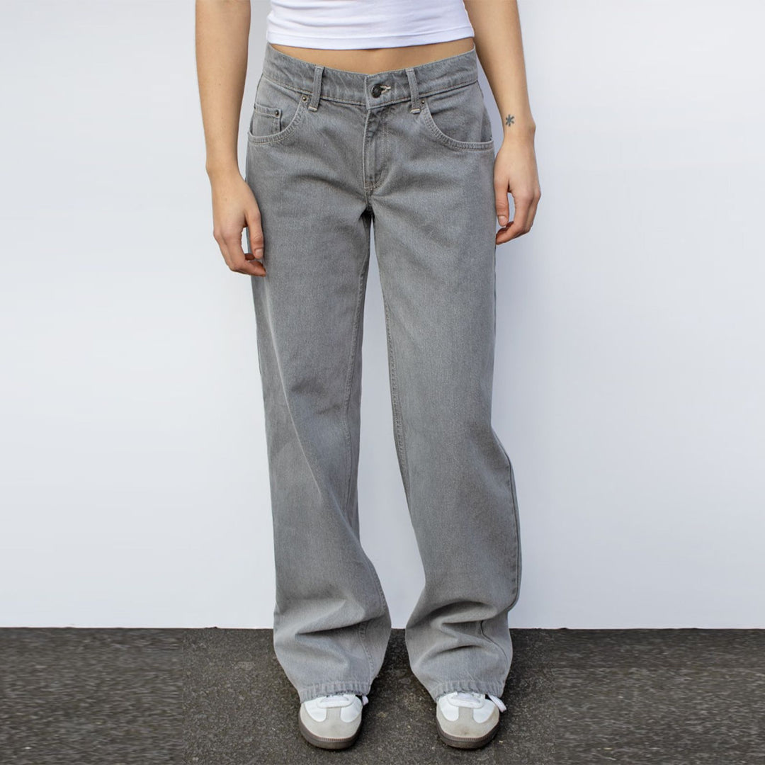 Damen Modische Weitjeans mit hohem Bund und vielseitigem Schnitt R&B