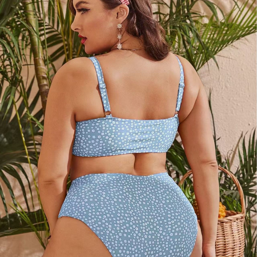 Damen Hochgeschnittener Bikini mit verspieltem Punktedesign R&B