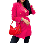 Damen Modischer Double-Breasted Blazer mit eleganten Knopfdetails R&B