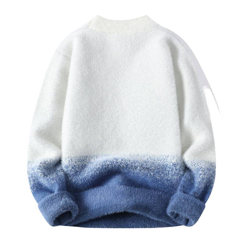Damen Flauschiger Winterpullover mit kreativem Motiv und hohem Kragen R&B