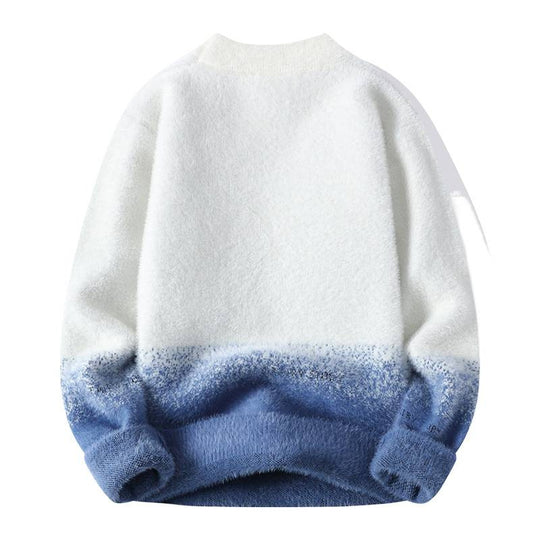 Damen Flauschiger Winterpullover mit kreativem Motiv und hohem Kragen R&B