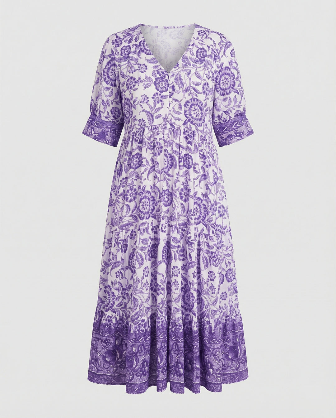 Damen Blumenkleid Midi Boho