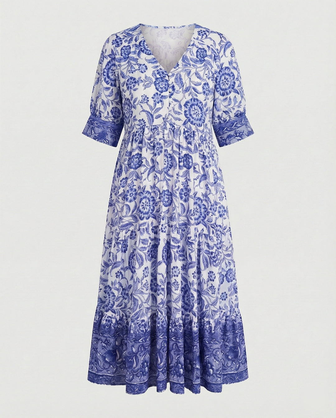 Damen Blumenkleid Midi Boho