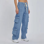 Damen Cargo-Jeans mit weiten Beinen und praktischen Taschen R&B
