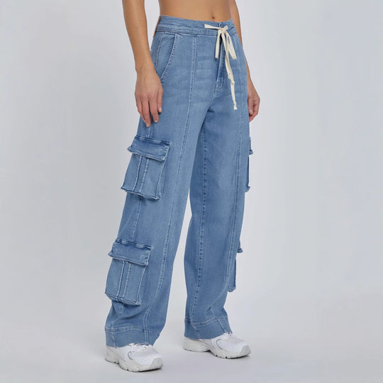 Damen Cargo-Jeans mit weiten Beinen und praktischen Taschen R&B