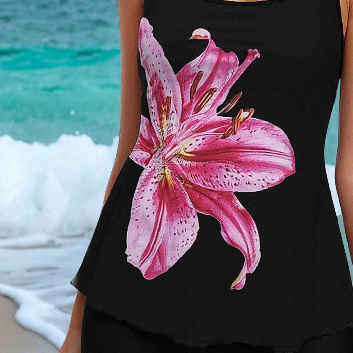 Damen Tankini mit floralem Motiv und bequemen Shorts R&B