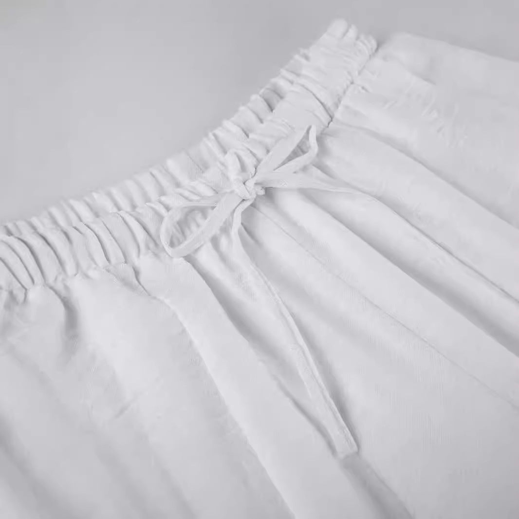Damen Elegante und luftige Lounge-Hose mit elastischem Bund und seitlichen Taschen R&B