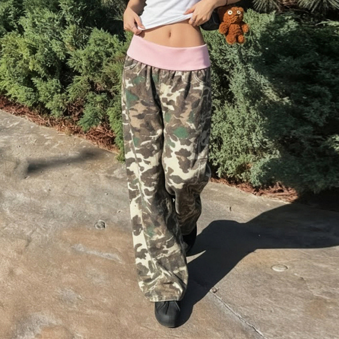 Damen Legere Camouflage-Relax-Hosen R&B
