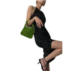 Damen Blumenkleid mit tiefem Rückenausschnitt und asymmetrischem Saum