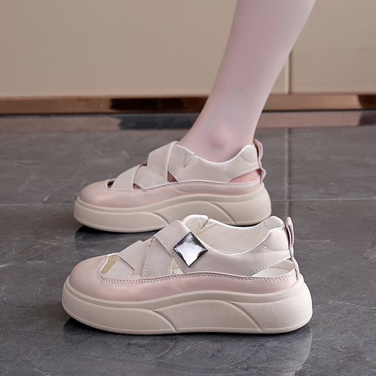 Damen modische Sneakers mit innovativem Kreuzband-Design und dämpfender Sohle R&B