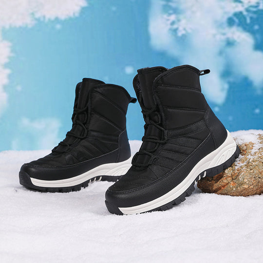 Damen gefütterte Winterstiefel mit rutschfester Sohle und elastischem Schnellschnürsystem R&B