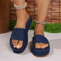 Damen Riemchen-Pantoletten mit komfortablem Denim-Obermaterial und rutschfester Sohle R&B