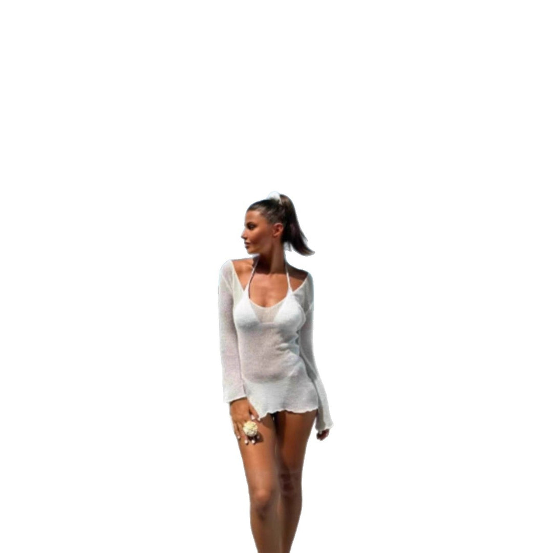 Damen Strick-Badeüberwurfkleid R&B