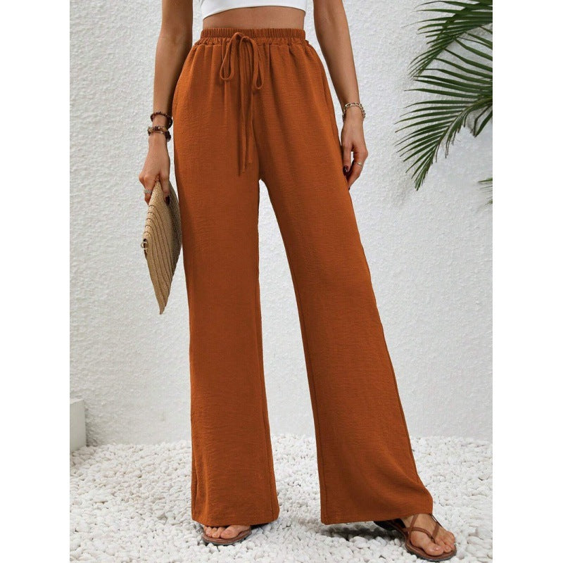 Damen luftige Paltz-Hose mit elastischem Bund und praktischen Taschen R&B