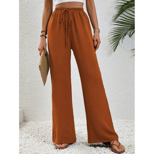 Damen luftige Paltz-Hose mit elastischem Bund und praktischen Taschen R&B