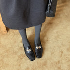 Damen Elegante Mokassins aus hochwertigem Leder mit modischem Schnallenverschluss R&B