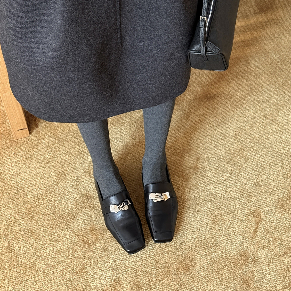Damen Elegante Mokassins aus hochwertigem Leder mit modischem Schnallenverschluss R&B
