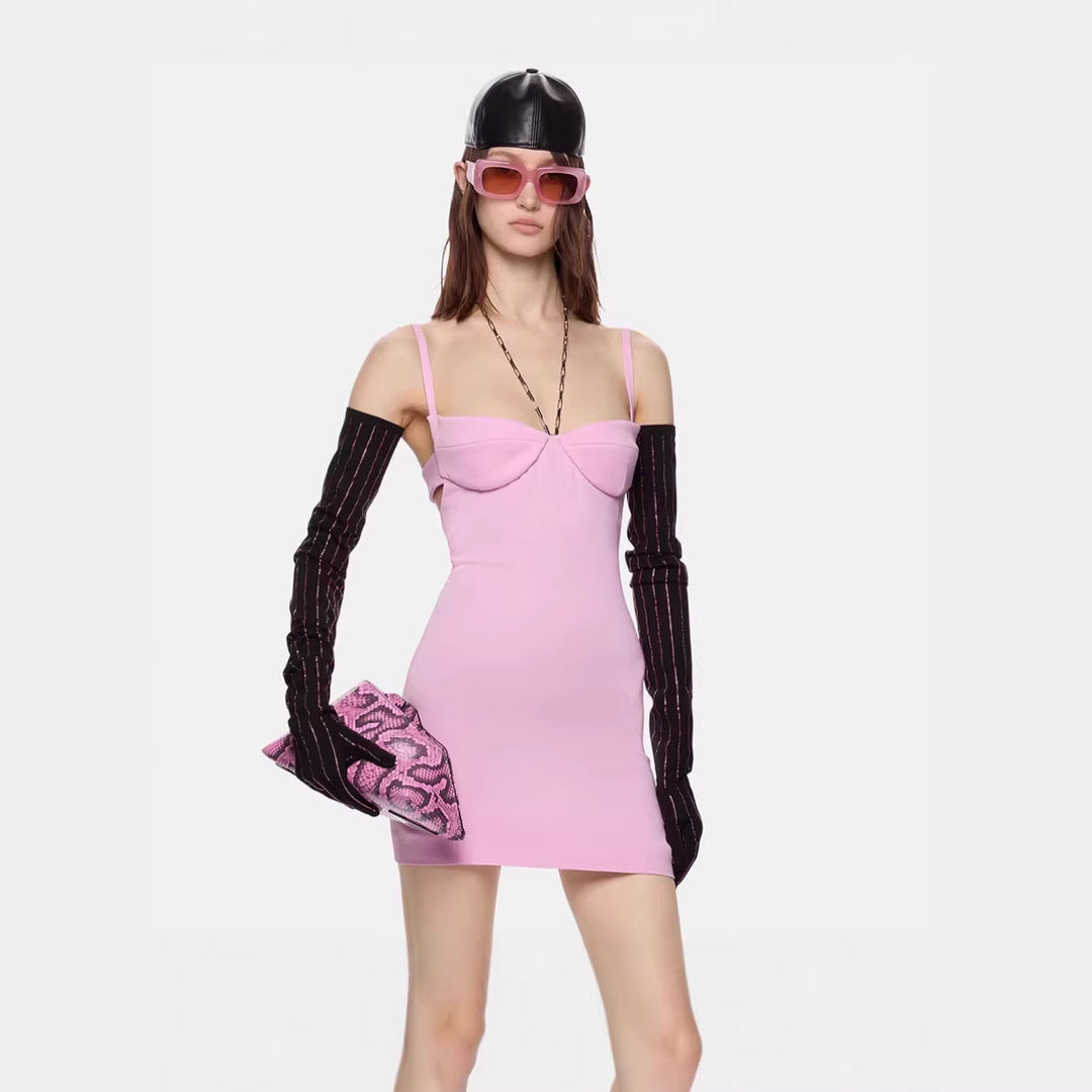 Damen Cocktailkleid mit trägerlosem Design und figurbetontem Schnitt R&B