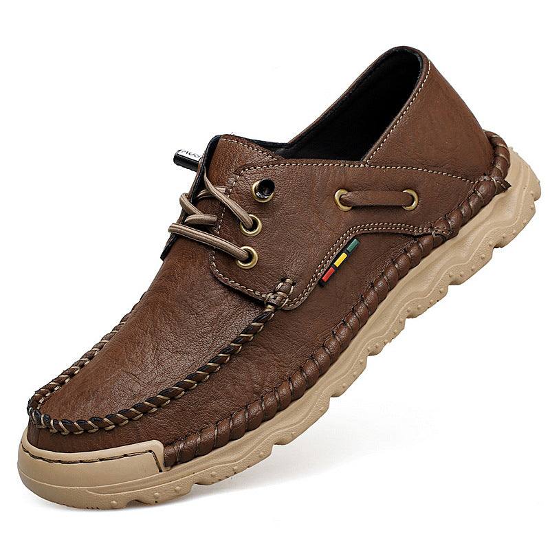 Herren Freizeit-Leder-Sneaker mit handgenähter Verarbeitung R&B