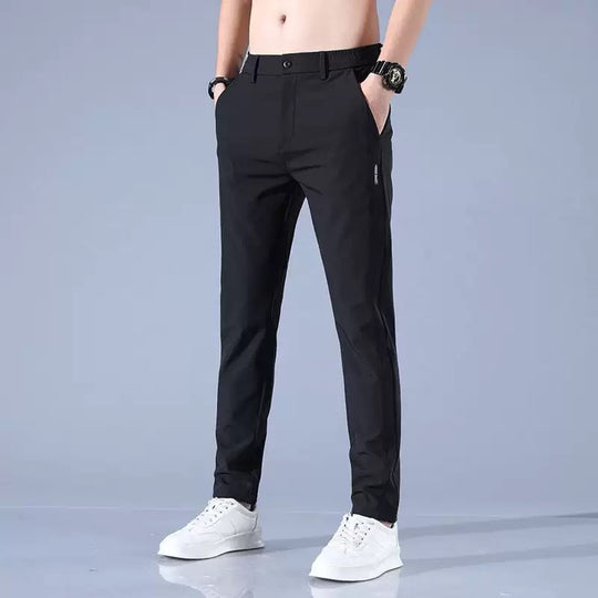 Herren elegante Anzughose mit elastischem Bund und praktischen Eingrifftaschen R&B