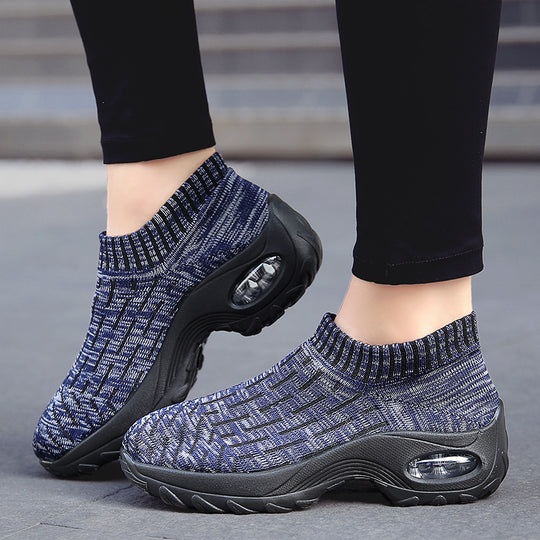 Damen Slip-On Sneakers mit atmungsaktiver Strick-Oberfläche und stoßdämpfendem Fußbett R&B