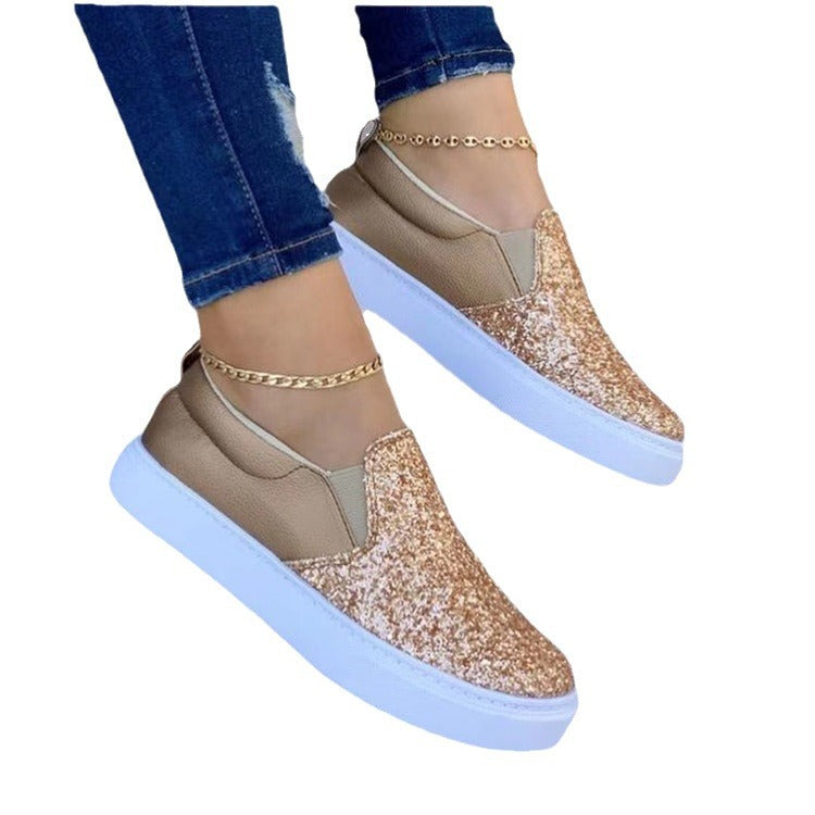 Damen Freizeit-Slipper mit modischem Logo-Design und elastischen Einsätzen R&B