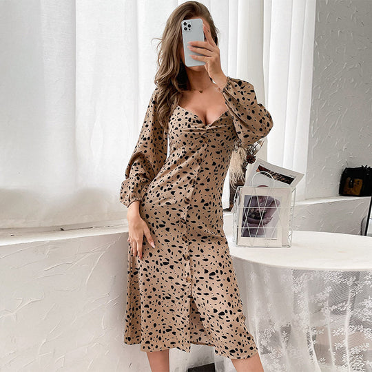 Damen Midi-Kleid mit elegantem Wickelausschnitt und floralen Akzenten R&B
