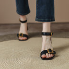 Damen elegante Riemensandalen mit modischem Schnallen-Detail